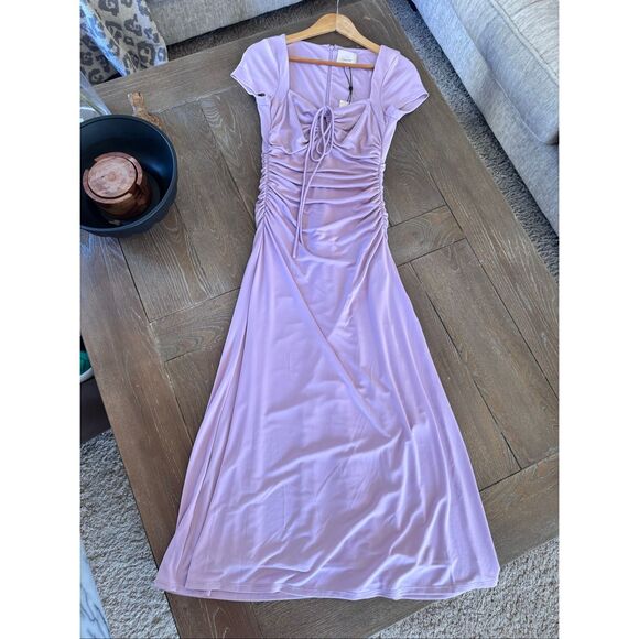 NWT Cinq a Sept Janis Square Neck Pale Iris Midi Dress Size 6 - Picture 5 of 8